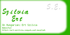 szilvia ert business card